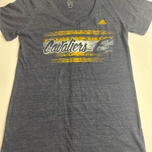 Adidas Heathered Blue V-Neck Tee